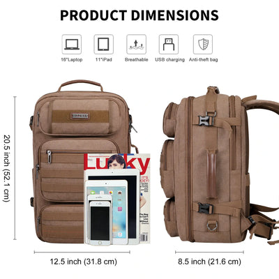 40L Convertible Carry-On Travel Backpack – Recycled Canvas A8023