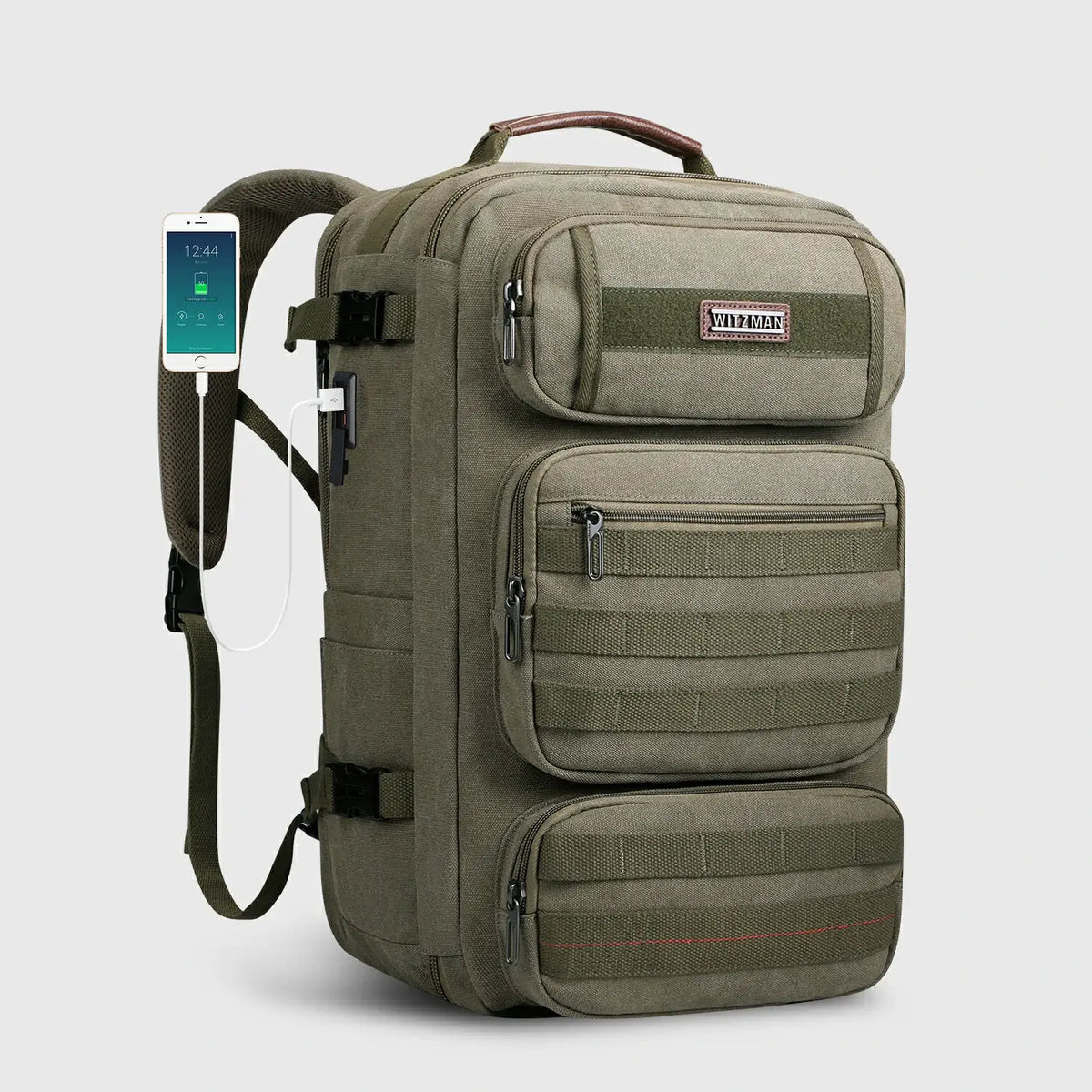 WITZMAN A8023 40L canvas travel backpack product view 25