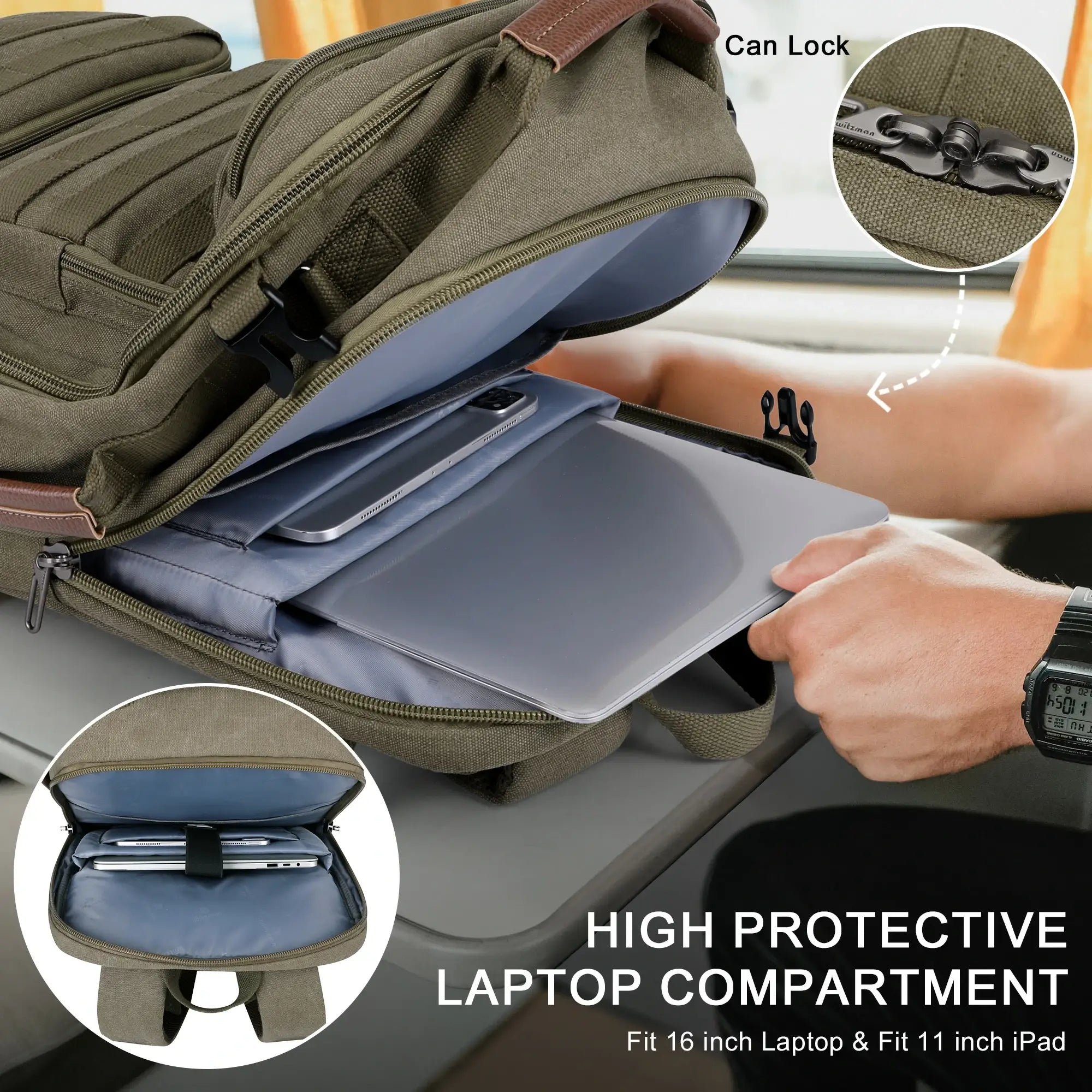 40L Convertible Carry-On Travel Backpack – Recycled Canvas A8023