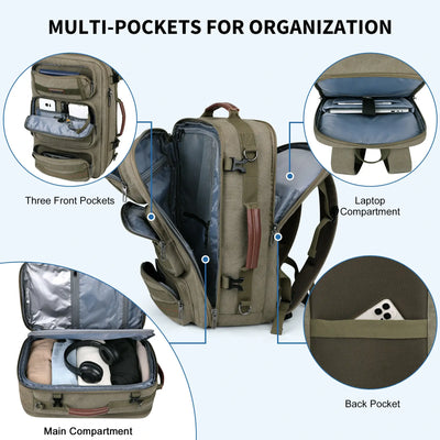 40L Convertible Carry-On Travel Backpack – Recycled Canvas A8023