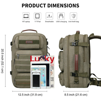 40L Convertible Carry-On Travel Backpack – Recycled Canvas A8023
