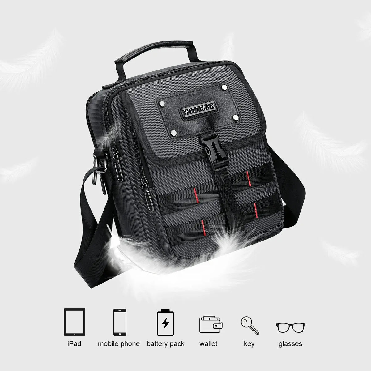 WITZMAN B708 nylon crossbody bag product view 17
