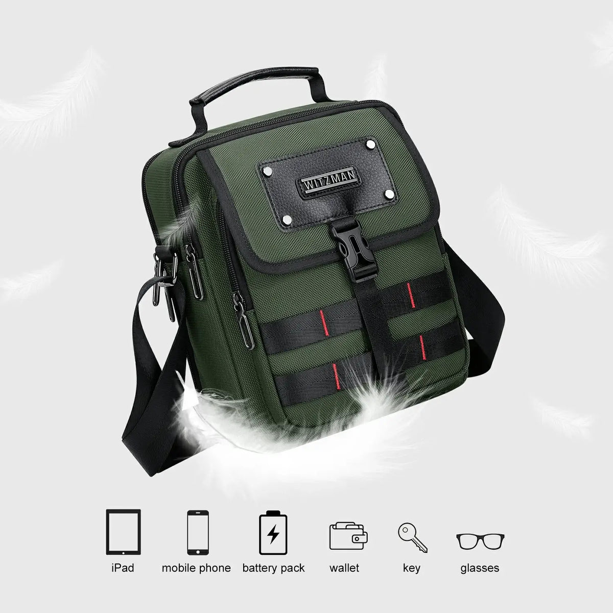 WITZMAN B708 nylon crossbody bag product view 27