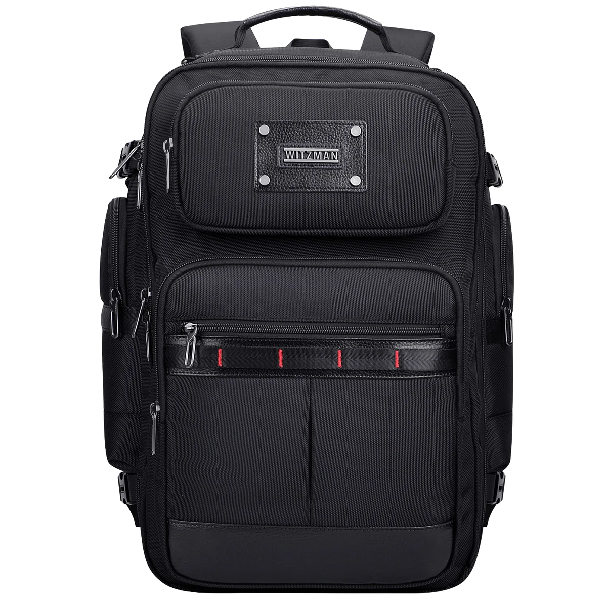 WITZMAN B737 black Elite travel backpack, front view