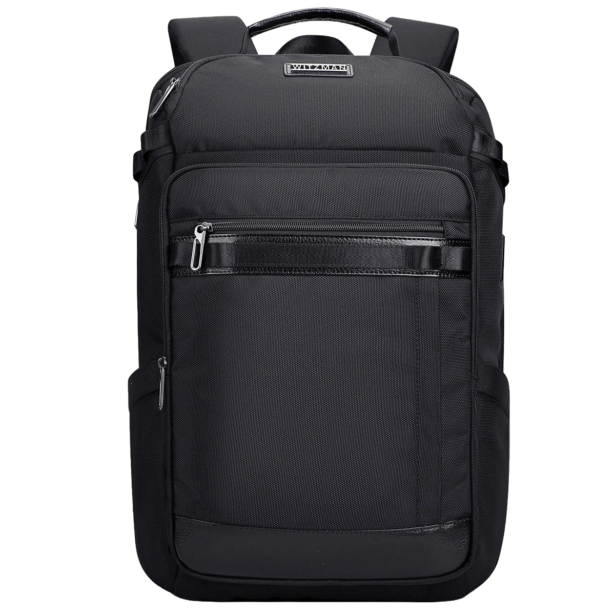 WITZMAN B739 black Elite travel backpack, front view