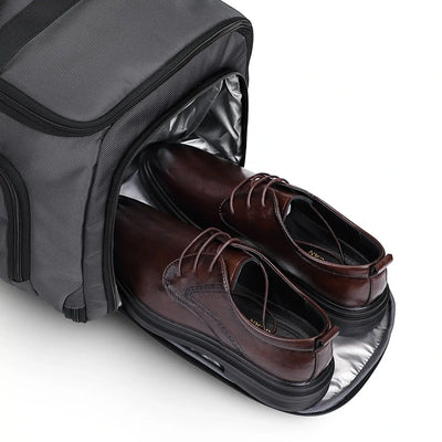 Travel garment duffel with shoe compartment for men
