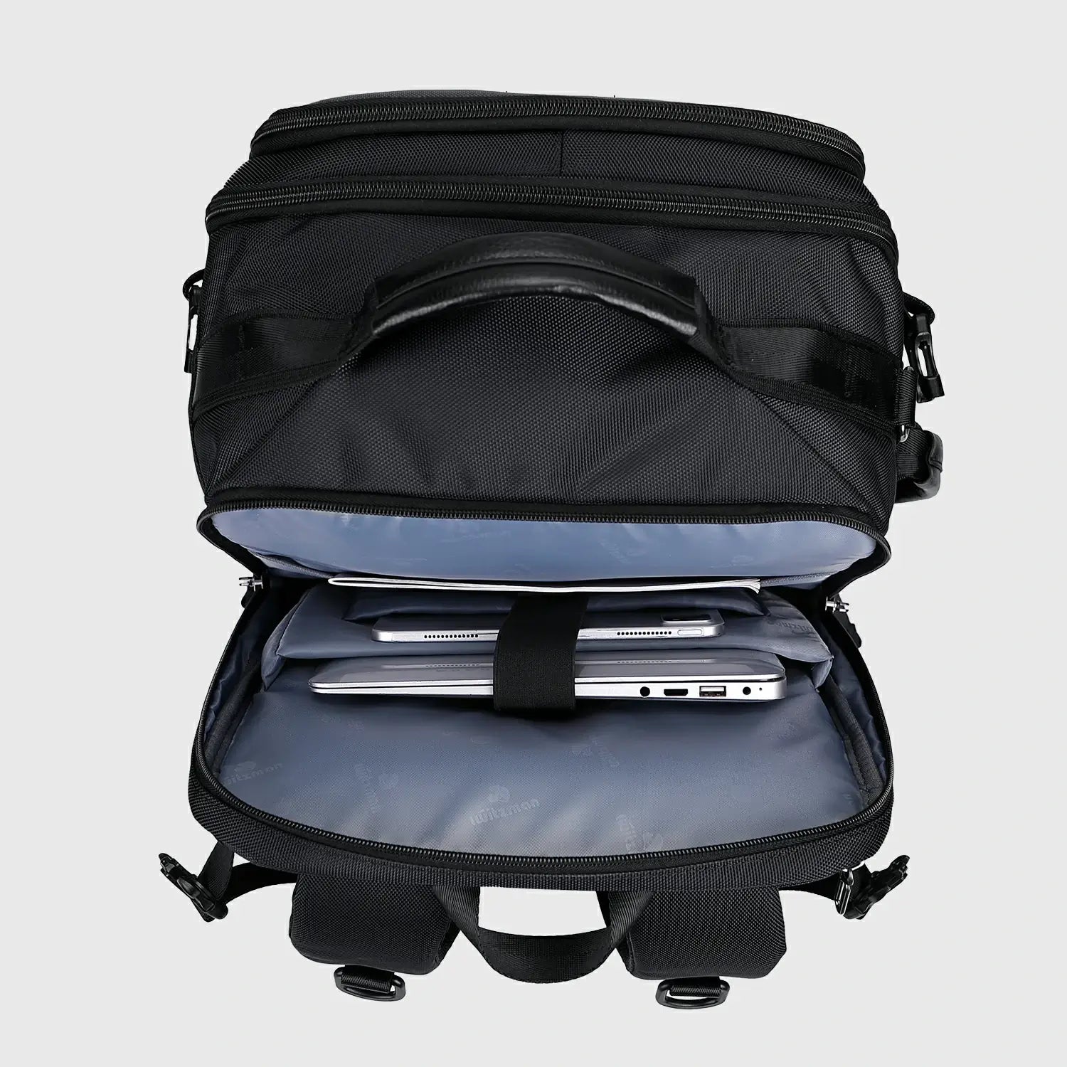 WITZMAN B746 38L Nylon Carry-On Travel Backpack for Men Black