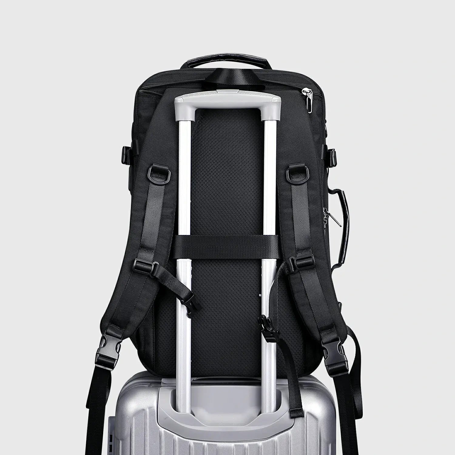 WITZMAN B746 38L Nylon Carry-On Travel Backpack for Men Black