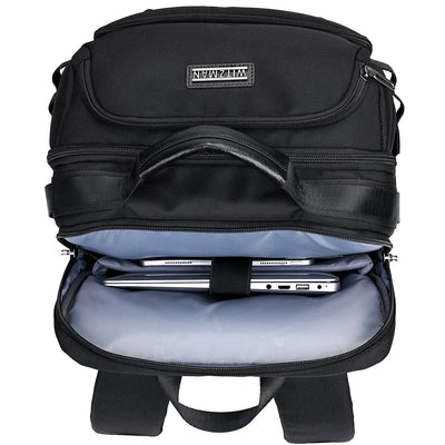 Travel backpack with laptop compartment and organized interior pockets