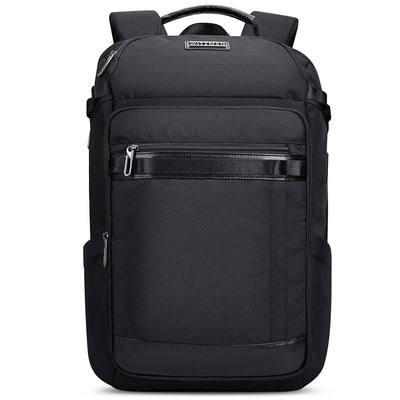 Airline approved nylon travel backpack with dual compartments black nylon bag