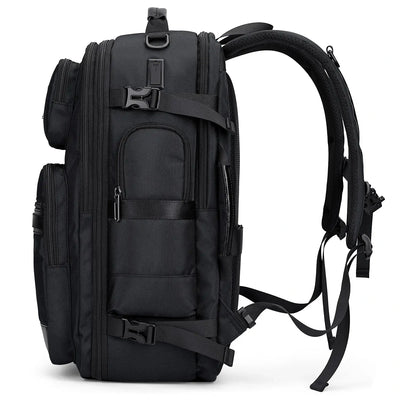 Premium nylon travel backpack with laptop compartment and USB port