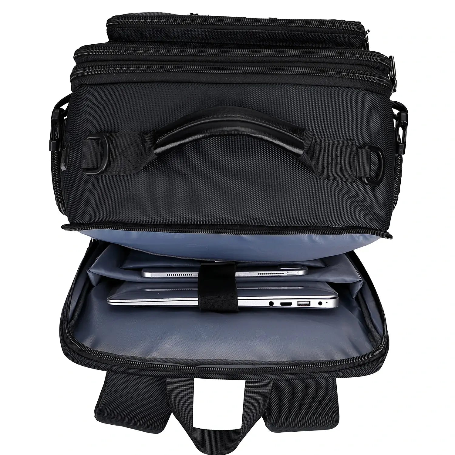 Men’s carry on backpack with multiple compartments and reinforced base laptop backpack