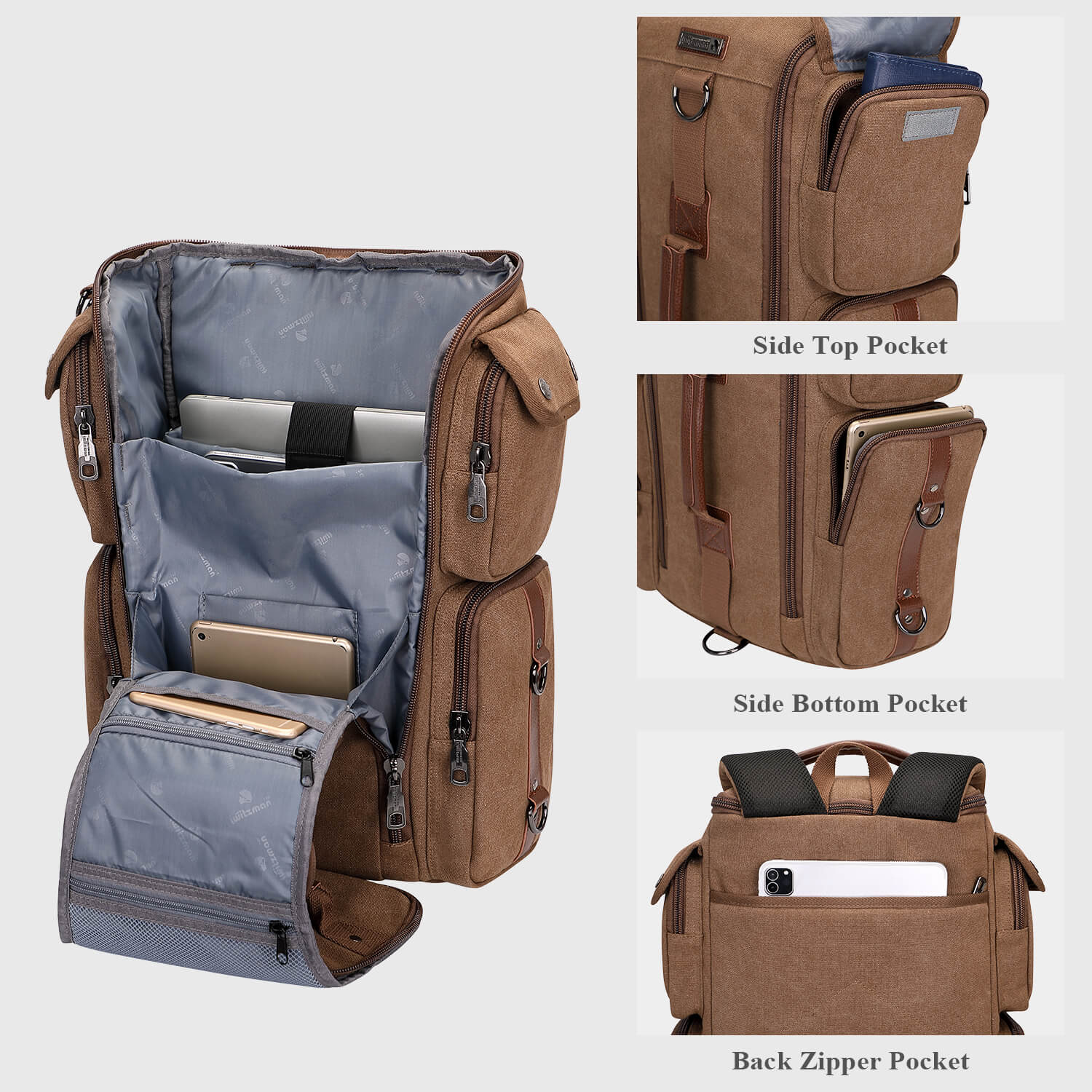 WITZMAN A6661-2 canvas duffel bag product view 3