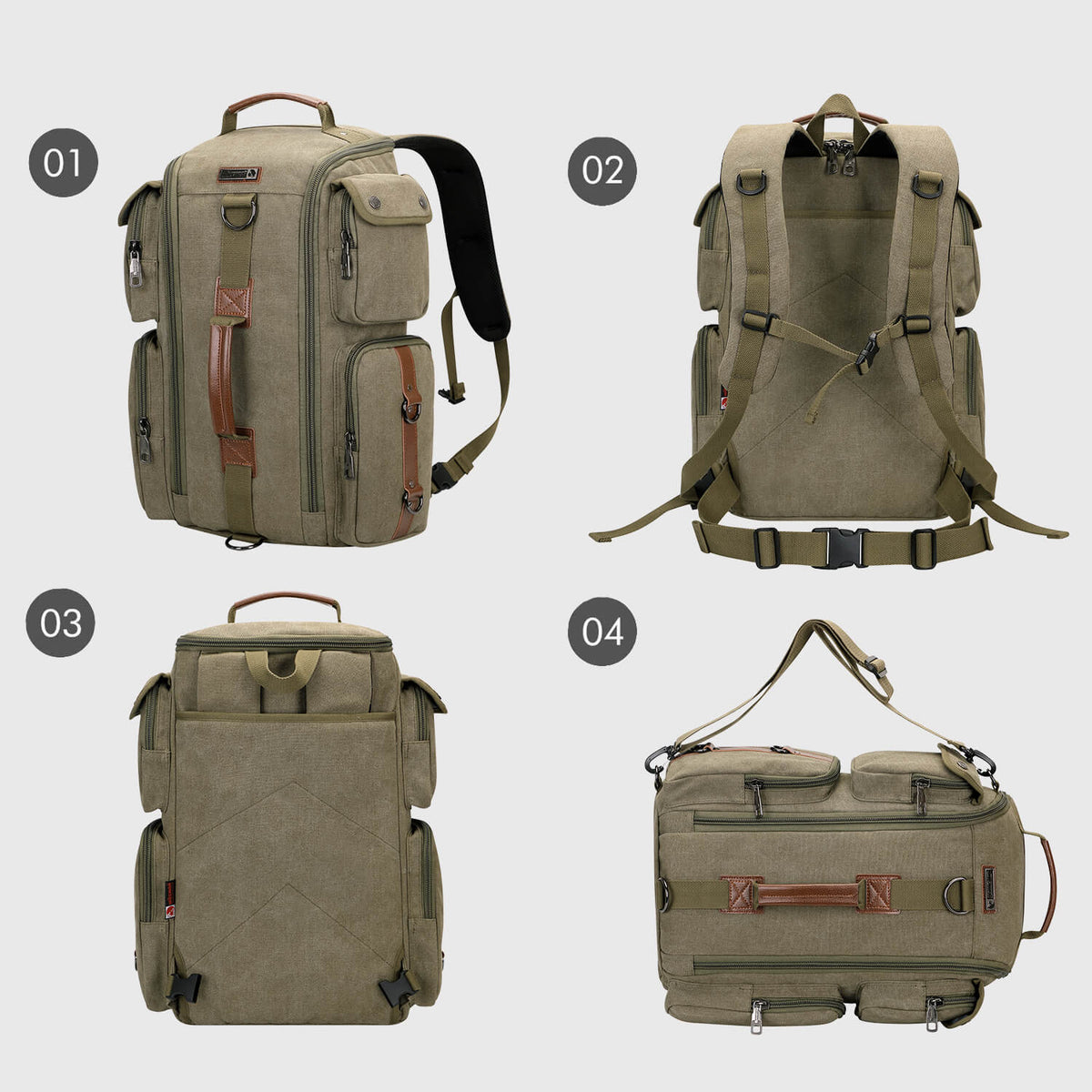 WITZMAN A6661-2 canvas duffel bag product view 19