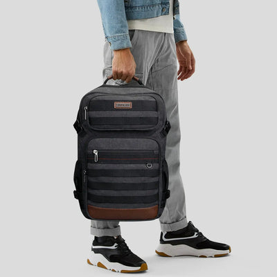 Men Canvas Carry-on Travel Backpack with Vintage Utility Design A8025