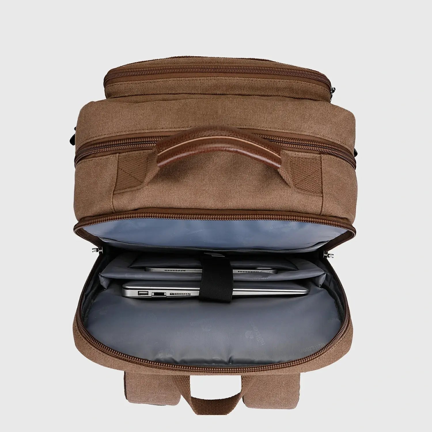 Men Canvas Laptop Travel Backpack with Vintage Utility Design