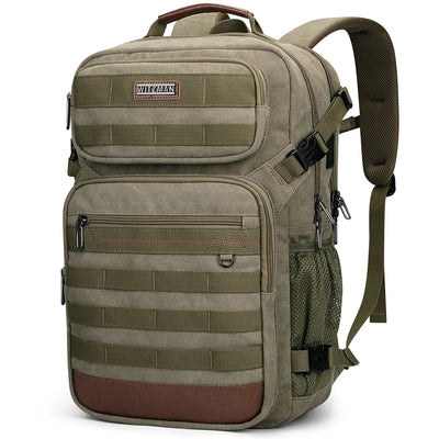 Men Canvas Carry-on Travel Backpack with Vintage Utility Design A8025