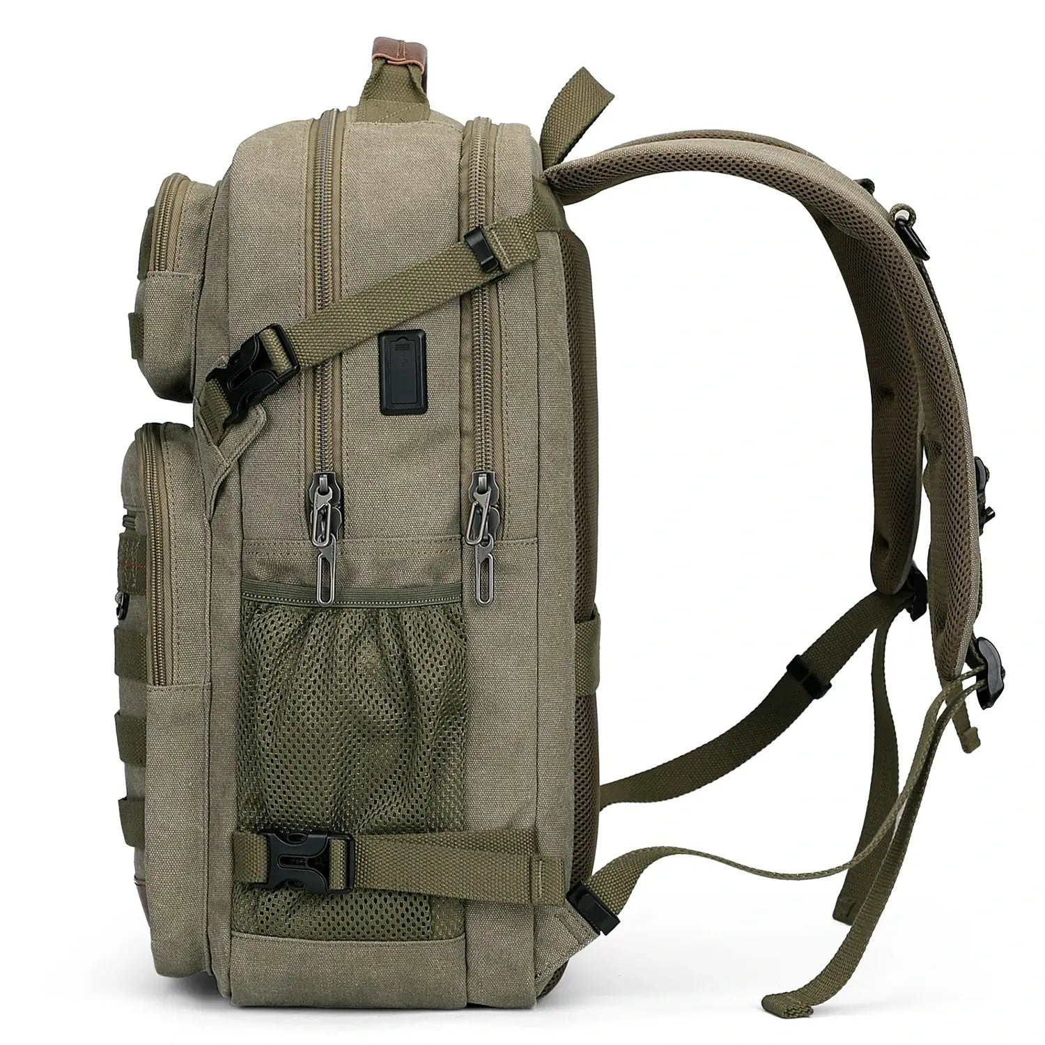Men Canvas Carry-on Travel Backpack with Vintage Utility Design A8025