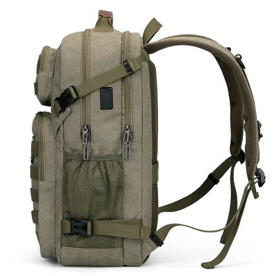 Men Canvas Carry-on Travel Backpack with Vintage Utility Design A8025