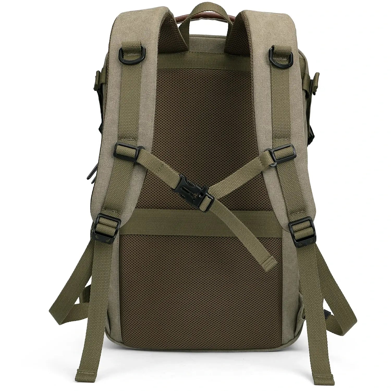 Men Canvas Carry-on Travel Backpack with Vintage Utility Design A8025