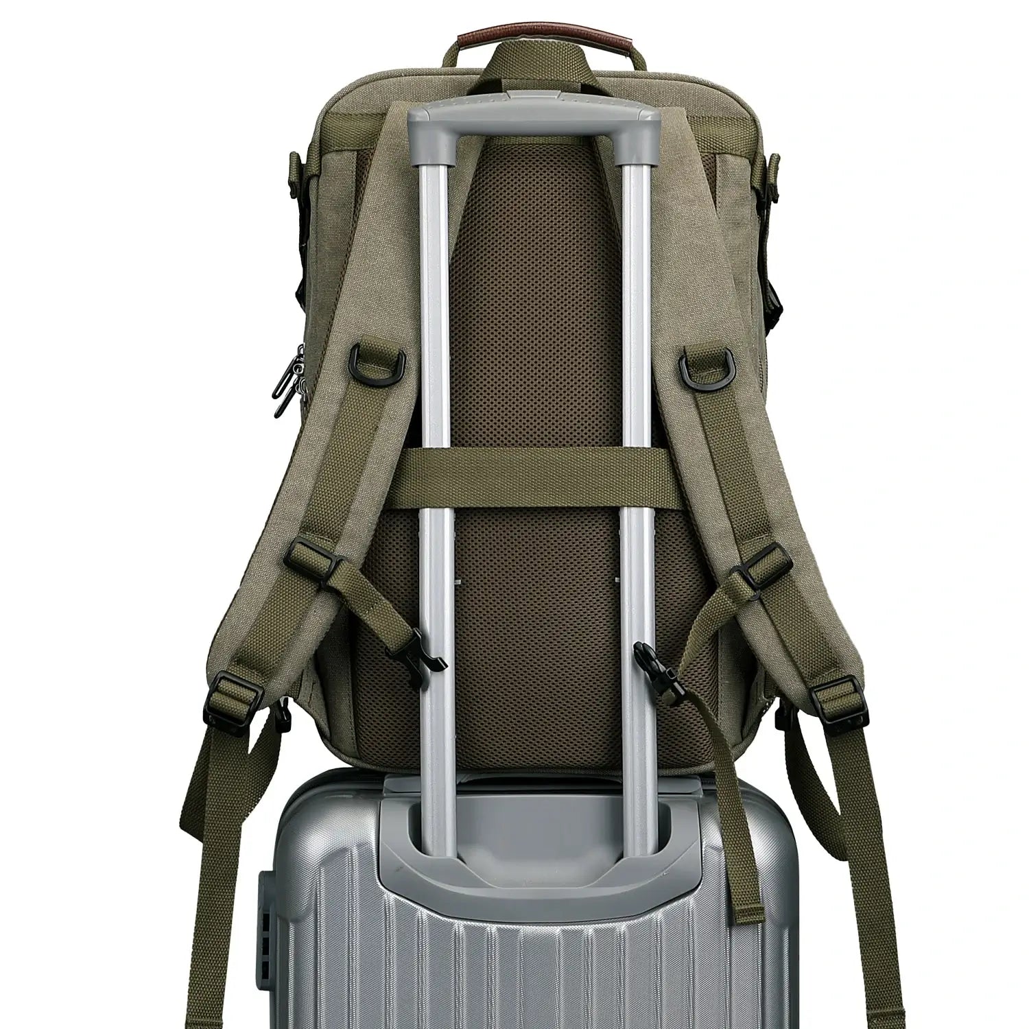 Men Canvas Carry-on Travel Backpack with Vintage Utility Design A8025