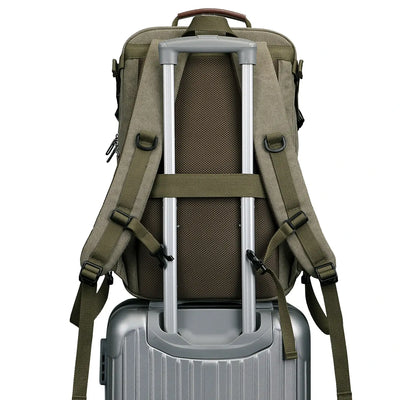 Men Canvas Carry-on Travel Backpack with Vintage Utility Design A8025
