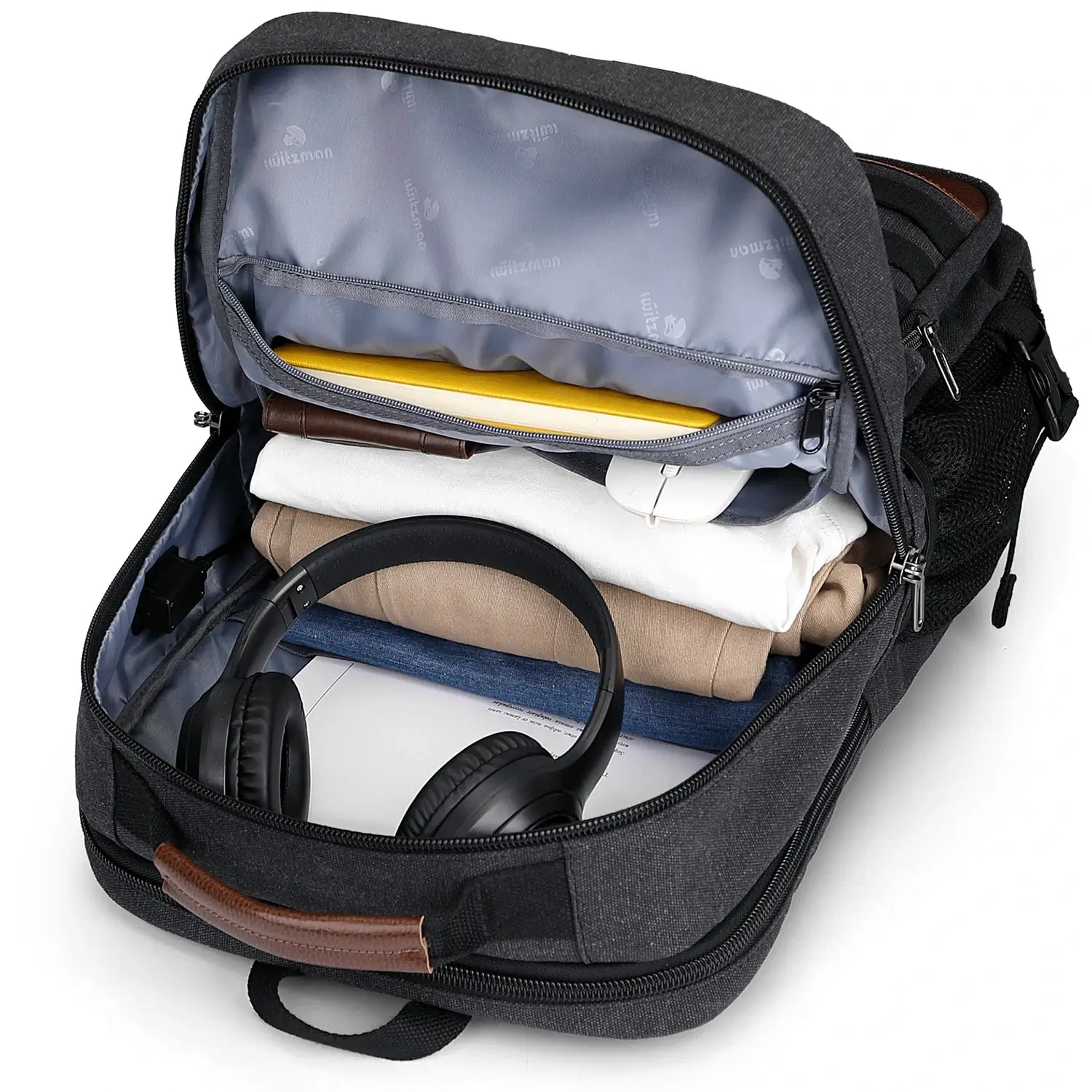 Men Canvas Carry-on Travel Backpack with Vintage Utility Design A8025