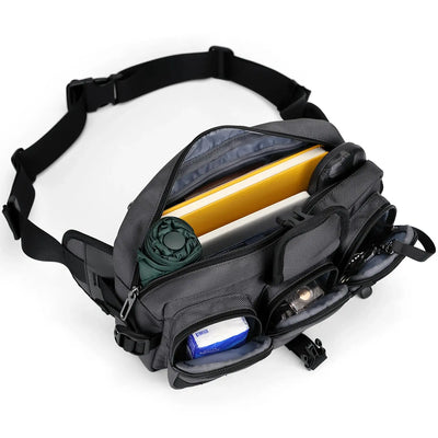 Marsupio da Uomo in Nylon con Multi-Tasche e Cintura Regolabile B733