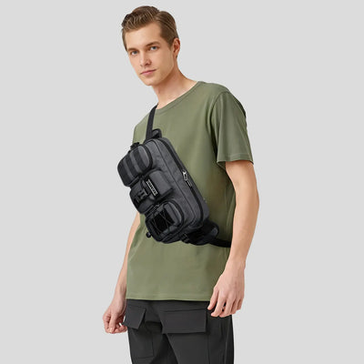 Water-resistant belt bag for men with hidden pocket