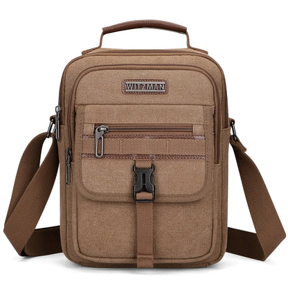 WITZMAN men’s canvas crossbody bag vintage sling messenger satchel with anti-theft pocket for travel and daily use