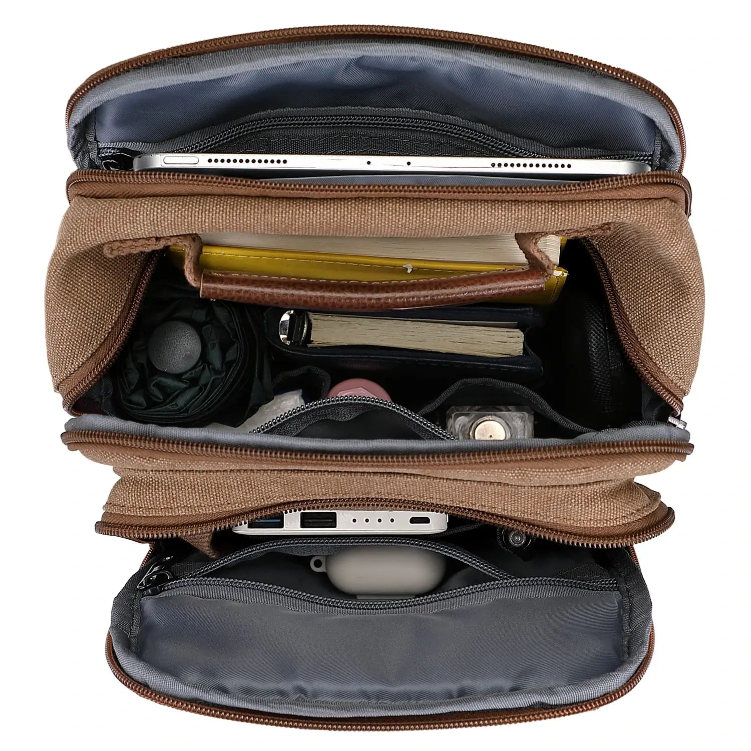 WITZMAN men’s canvas crossbody bag vintage sling messenger satchel with anti-theft pocket for travel and daily use