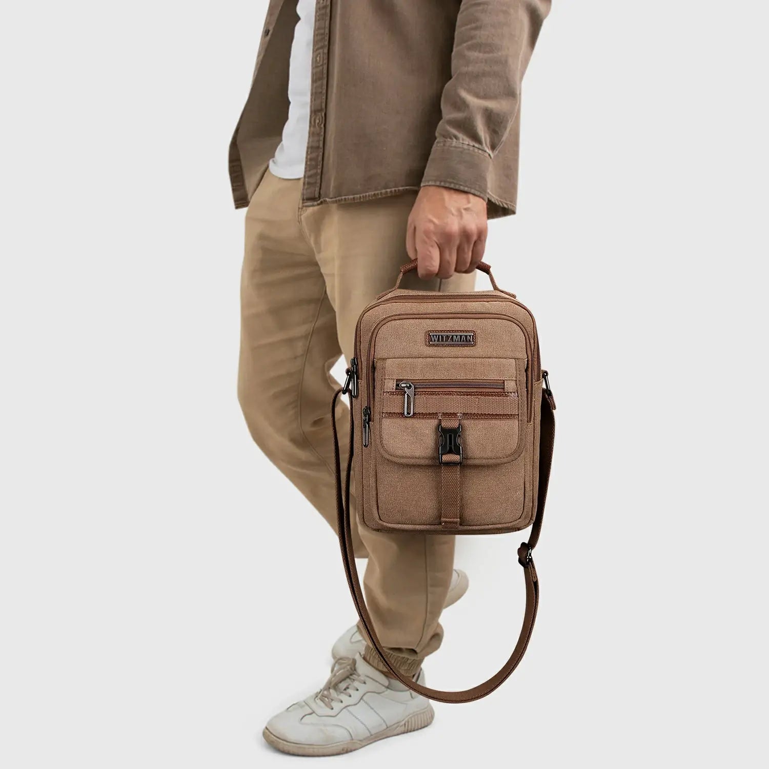 Canvas Crossbody Bag for Men Vintage Messenger Satchel A8014
