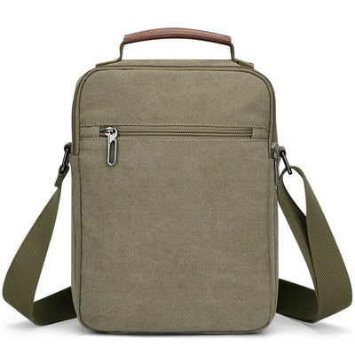 WITZMAN men’s canvas crossbody bag vintage sling messenger satchel with anti-theft pocket for travel and daily use green