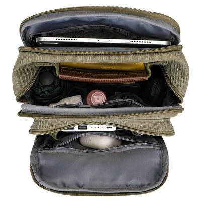 WITZMAN men’s canvas crossbody bag vintage sling messenger satchel with anti-theft pocket for travel and daily use green