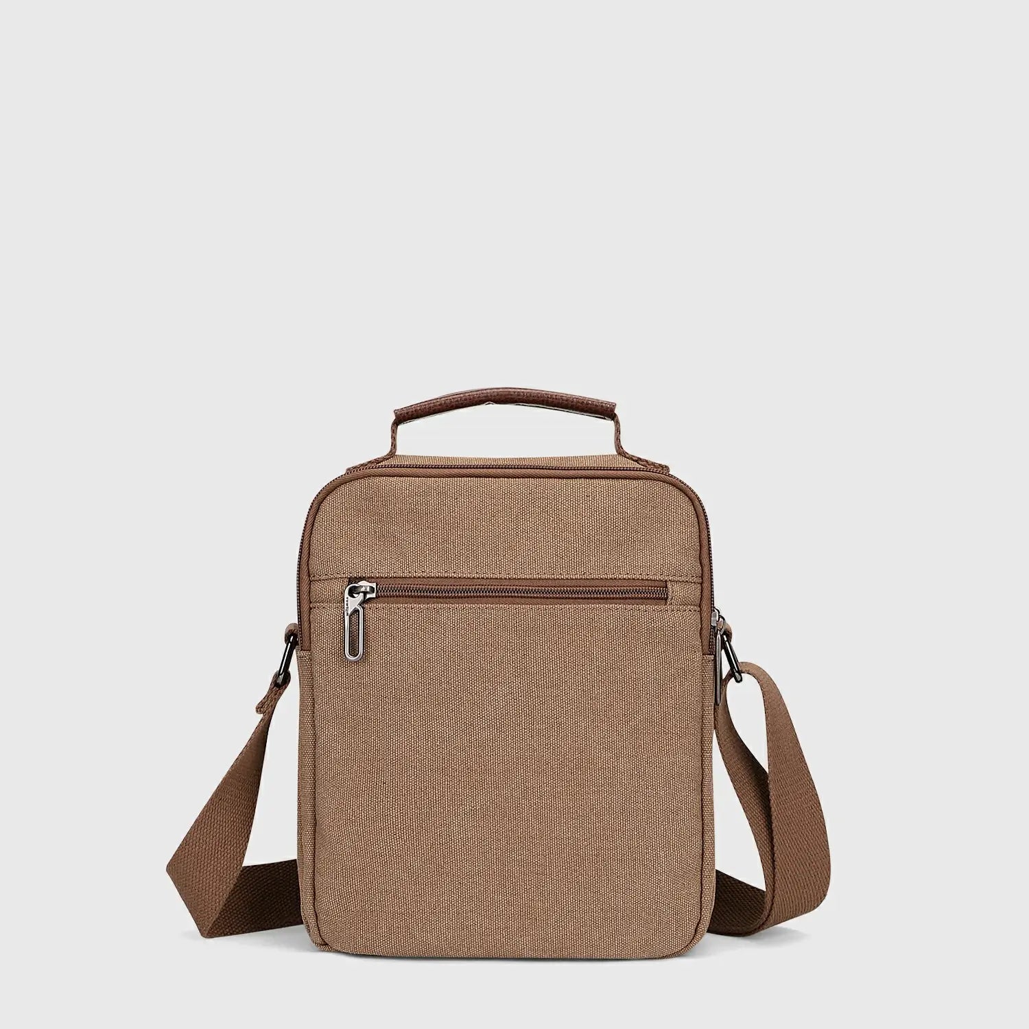 WITZMAN Men’s Canvas Crossbody Bag Small Sling Travel Messenger Satchel Brown