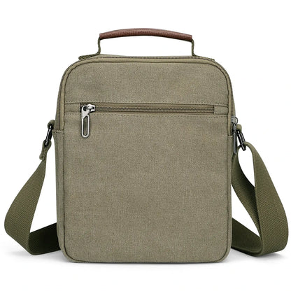 WITZMAN men’s canvas crossbody bag vintage sling messenger satchel for travel and everyday carry green bags