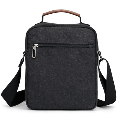 WITZMAN men’s canvas crossbody bag vintage sling messenger satchel for travel and everyday carry black bags