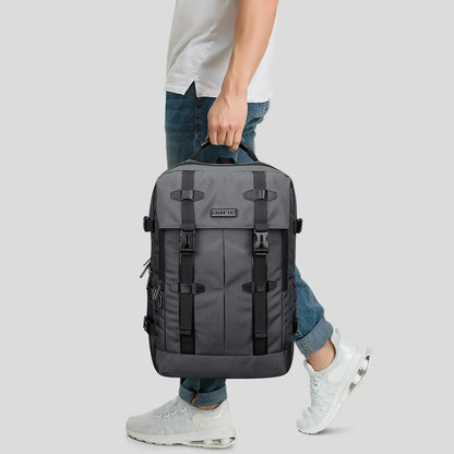 WITZMAN sliver grey nylon travel backpack for men b716